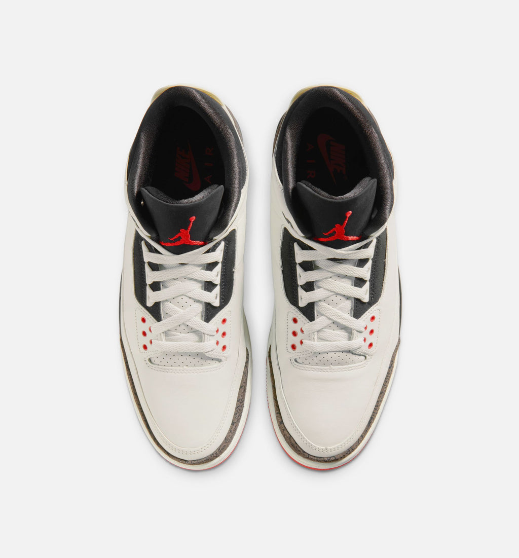 Air Jordan 3 Retro Mens Lifestyle Shoe - Sail/Black/University Red/Pale Ivory