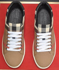 Burberry Check Panel Low-Top Sneakers - White Laces And White Sole